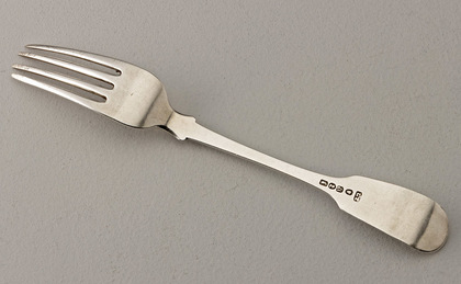 Rare Cape Silver Fiddle & Shell Pattern Tablefork - Lawrence Twentyman (2nd. of 3)